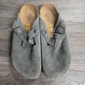 Birkenstock Unisex Boston Clogs Grey Suede Sz.40 Womens 9-9.5